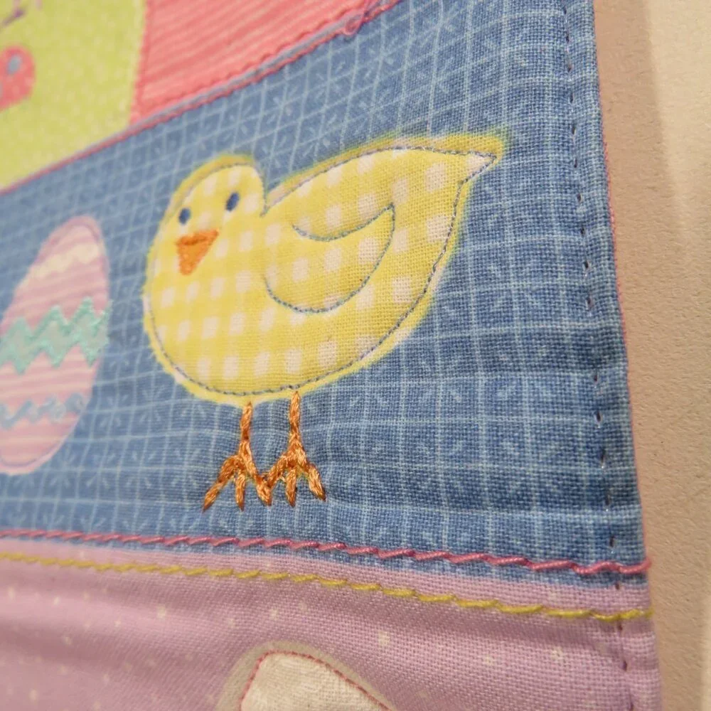 Spring Easter Rabbit Quilted Table Runner by Blossoms & Blossoms cotton pastel